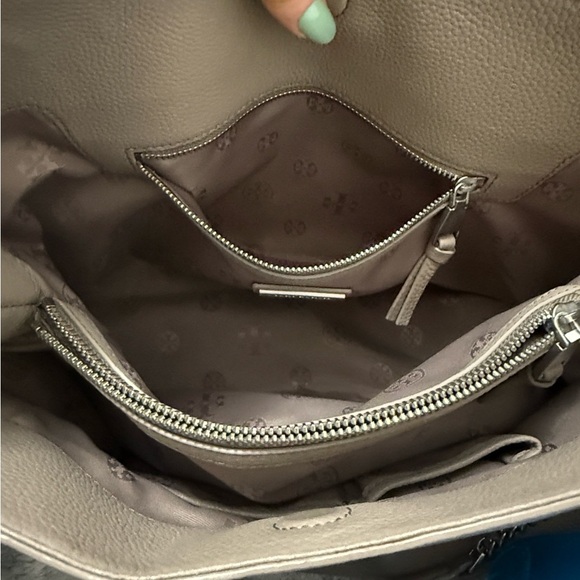 Tory Burch Taupe Britten Triple Compartment Tote - Picture 8 of 13